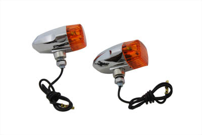 HARLEY Chrome Snake Eye Marker Lamp Set Amber Fits 0-  Custom, application