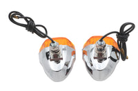HARLEY Chrome Snake Eye Marker Lamp Set Amber Fits 0-  Custom, application