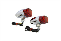 HARLEY Chrome Snake Eye Marker Lamp Set Red Fits 0-  Custom, application