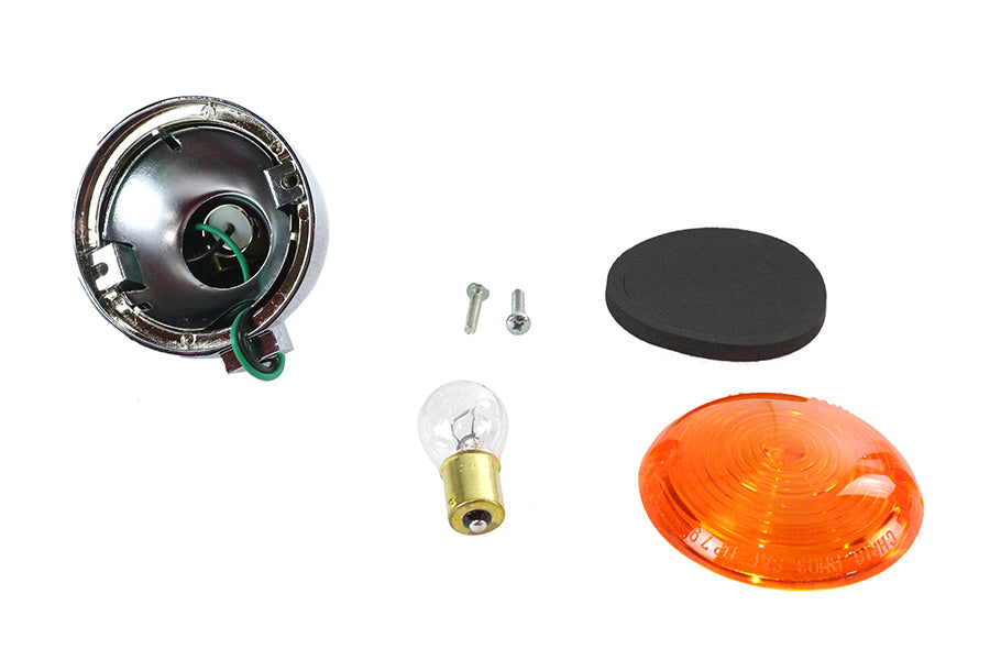HARLEY Blinker-Flachlinsen-Kit, Amber, passt für 1973-1984 FX, 1973-1984 FL, 1982-1994 FXR, 1982-19
