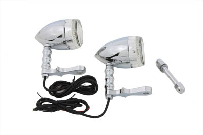 HARLEY Bullet Turn Signal Set with Headlamp Mount fits 0-  Custom,