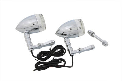 HARLEY Bullet Turn Signal Set with Headlamp Mount fits 0-  Custom,