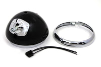 HARLEY Black 7 inch K Headlamp Housing with Chrome Rim fits 1957-1958 XL,  1954-1956 K,