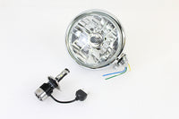 HARLEY 5-3/4 inch Bates Style 12 Volt LED Headlamp Chrome fits 0-  Custom,