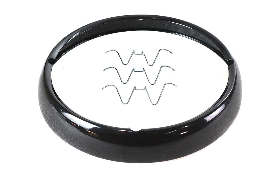 HARLEY Scheinwerferzierring außen, schwarz, passend für FLT ab 1983, FLHR ab 1994, FLHT ab 1986, F ab 2006-2023