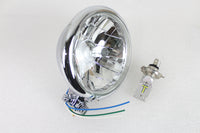 HARLEY 5-3/4 inch Bates Style 6 Volt LED Headlamp Chrome fits 0-  Custom,