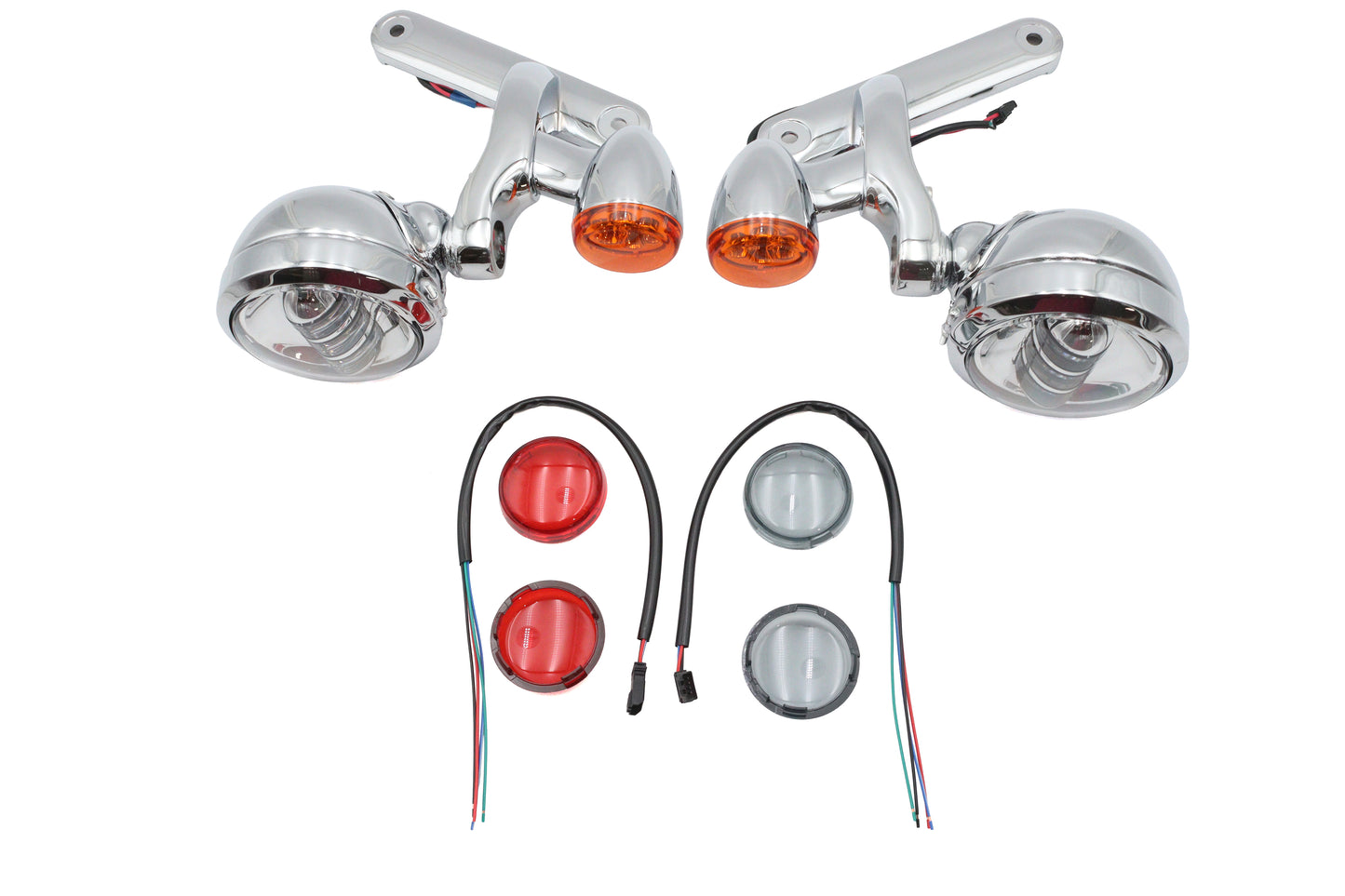 HARLEY Zusatzscheinwerfer-Set Chrom, passend für FLHX ab Bj. 2003, FLHR ab Bj. 2003,