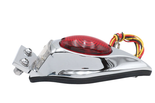HARLEY Chrome Teardrop Bulb Tail Lamp Assembly with Red Lens Fits 0-  Custom, application
