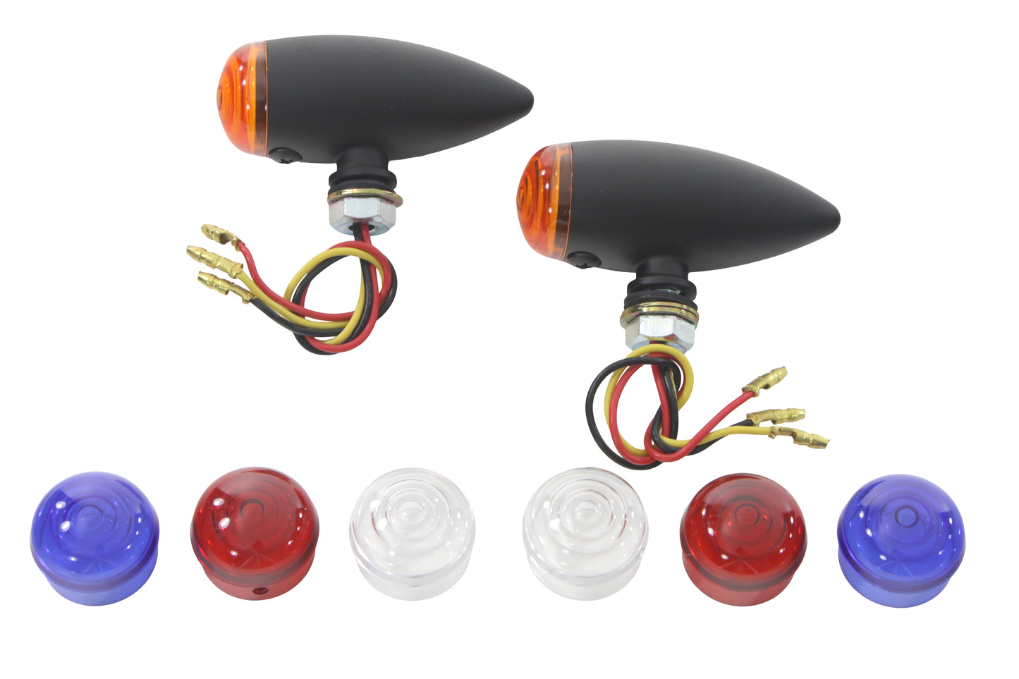 HARLEY Mini-LED-Bullet-Markerleuchten-Set mit gelber Linse, passend für 0- individuelle Anpassung, Anwendung