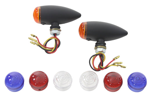 HARLEY Mini LED Bullet Amber Lens Marker Lamp Set Fits 0-  Custom, application