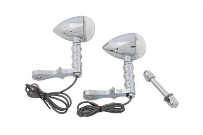 HARLEY LED Bullet Turn Signal Set with Headlamp Mount fits 0-  Custom,