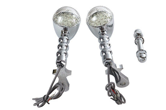 HARLEY LED Bullet Turn Signal Set with Headlamp Mount Fits 0-  Custom, application