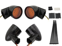 HARLEY Schwarzer Revox Bullet LED-Blinkleuchten-Kit passend für 1994-2013 FLH, 1998-2013 FLT, 1996-UP FL