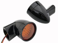 HARLEY Black Revox Bullet LED Front Turn Signal Set Fits 1994-2013 FLH,   1998-2013 FLT,   1996-UP F