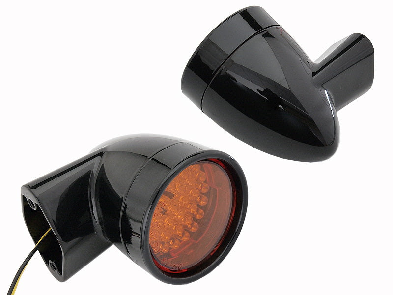 HARLEY Black Revox Bullet LED Rücklicht-Blinkerset passend für 1994-2013 FLH, 1998-2013 FLT, 1996-UP FL