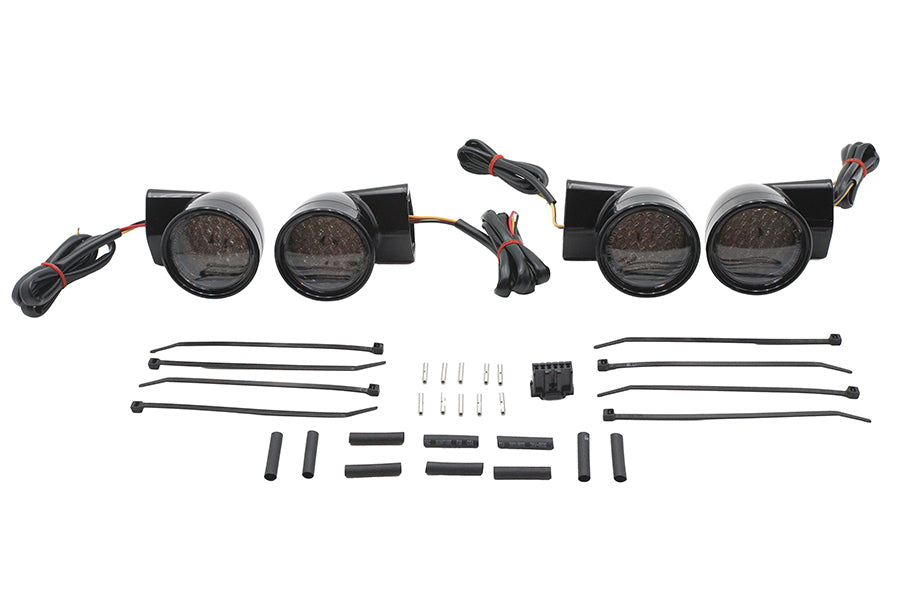 HARLEY Black Revox Bullet LED-Blinker-Kit Passend für 1994-2013 FLH, 1998-2013 FLT, 1996-UP FL