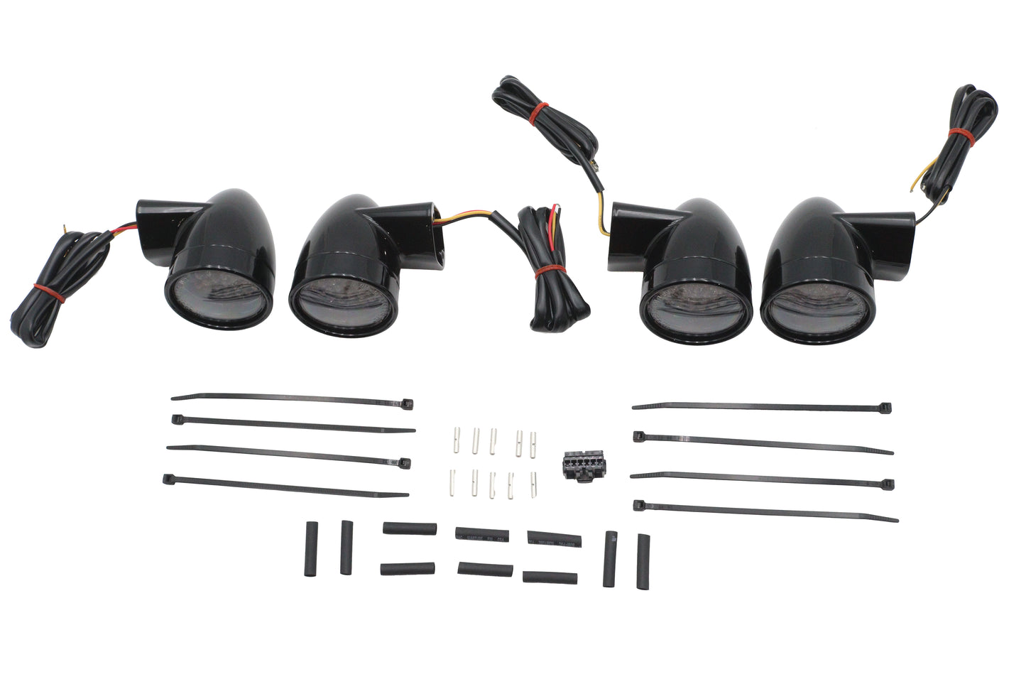 HARLEY Black Revox Bullet LED-Blinker-Kit Passend für 1994-2013 FLH, 1998-2013 FLT, 1996-UP FL