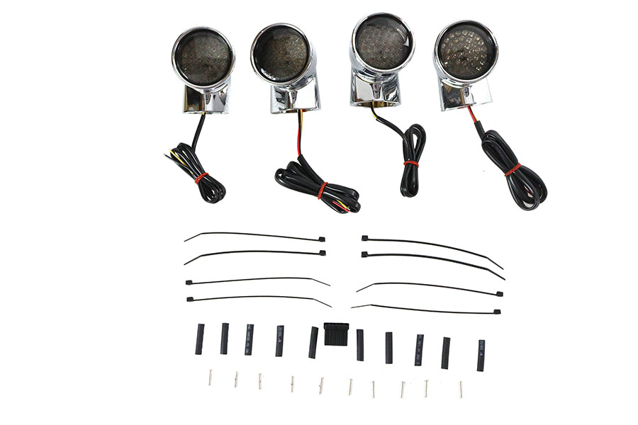 HARLEY Chrome Revox Bullet LED Blinker-Kit passend für 1994-2013 FLH, 1998-2013 FLT, ab 1996 F