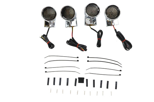 HARLEY Chrome Revox Bullet LED Blinker-Kit passend für 1994-2013 FLH, 1998-2013 FLT, ab 1996 F