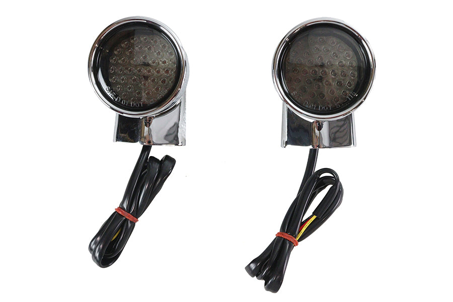 HARLEY Chrom Revox Bullet LED Frontblinker-Set Passend für 1994-2013 FLH,   1998-2013 FLT,   ab 1996