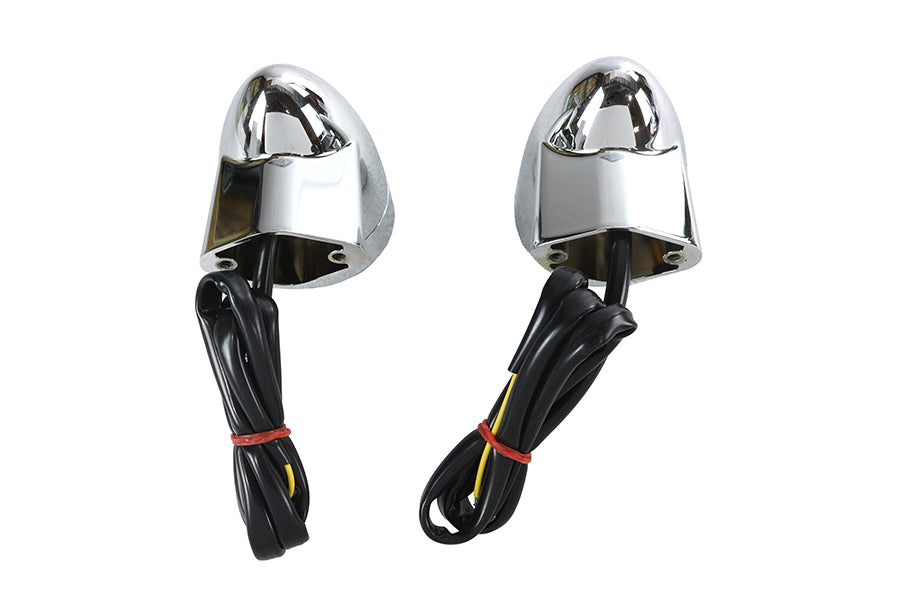HARLEY Chrom Revox Bullet LED Frontblinker-Set Passend für 1994-2013 FLH,   1998-2013 FLT,   ab 1996