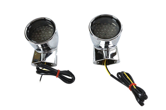 HARLEY Chrom Revox Bullet LED Heckblinker Set passend für 1994-2013 FLH, 1998-2013 FLT, 1996-UP F