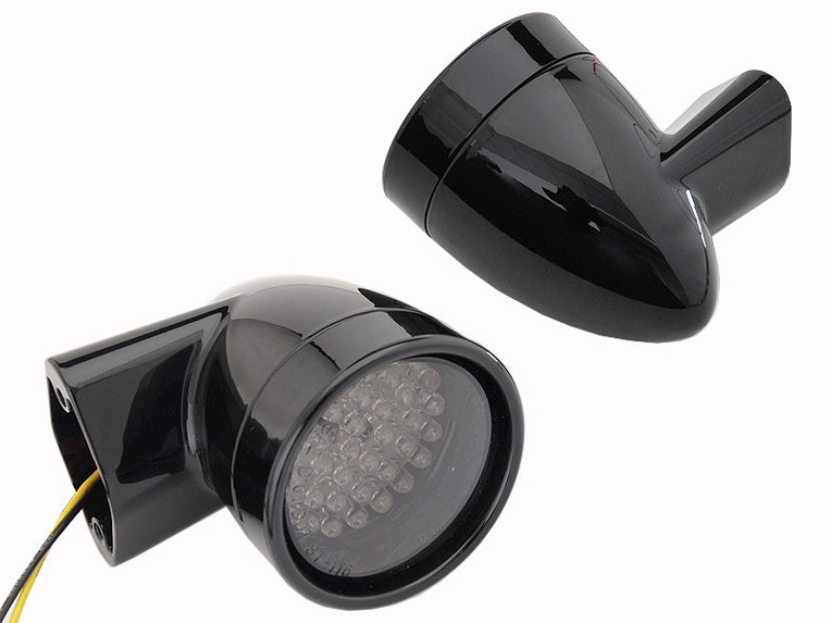 HARLEY schwarzer Revox Bullet LED-Blinker-Kit passend für 1994-2013 FLH, 1998-2013 FLT, 1996-UP FL
