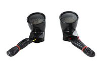 HARLEY Schwarzes Revox Bullet LED Frontblinkerset passend für 1994-2013 FLH, 1998-2013 FLT, 1996-UP F