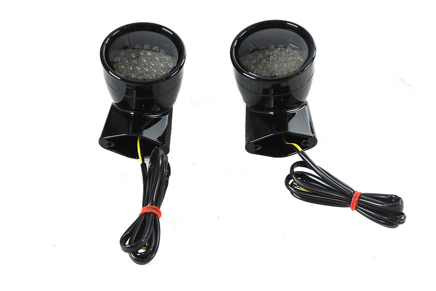 HARLEY Black Revox Bullet LED-Heckblinker-Set passend für 1994–2013 FLH, 1998–2013 FLT, ab 1996 FL