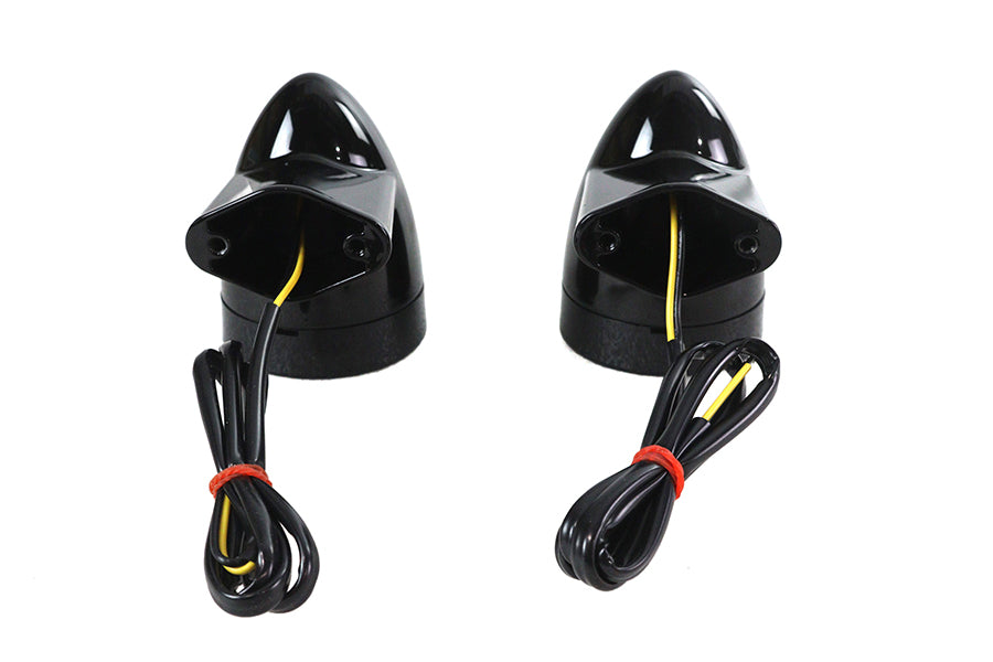 HARLEY Black Revox Bullet LED-Heckblinker-Set passend für 1994–2013 FLH, 1998–2013 FLT, ab 1996 FL