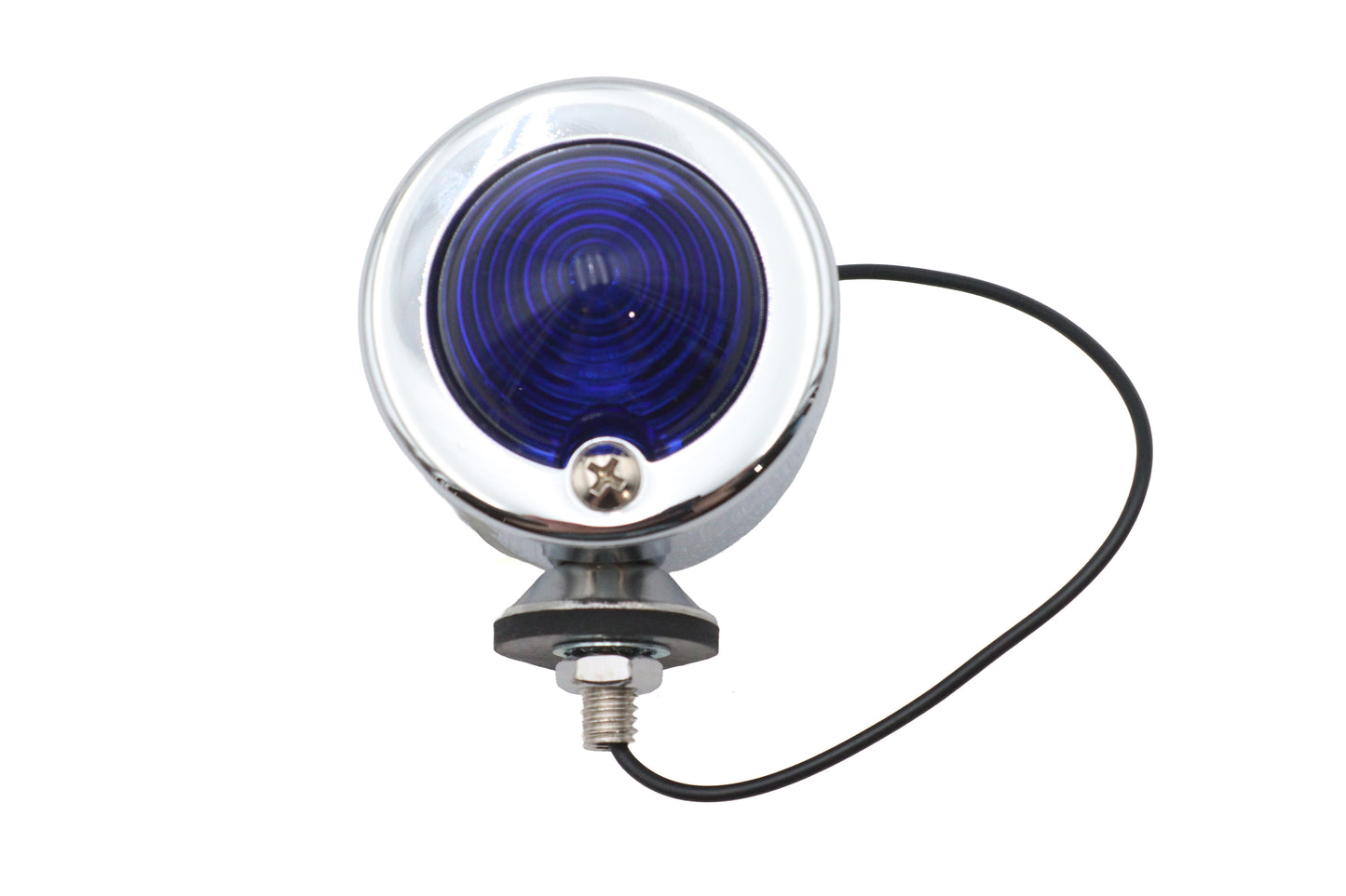 HARLEY Chrome Bullet Marker Lamp Blue Single Filament Fits