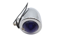 HARLEY Chrome Bullet Marker Lamp Blue Single Filament Fits