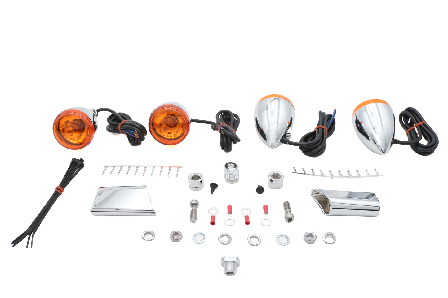 HARLEY Bullet Style Blinker-Kit Chrom, passend für 2000-2002 FXST, 2000-2002 FLST, 1991-2002 FXD,