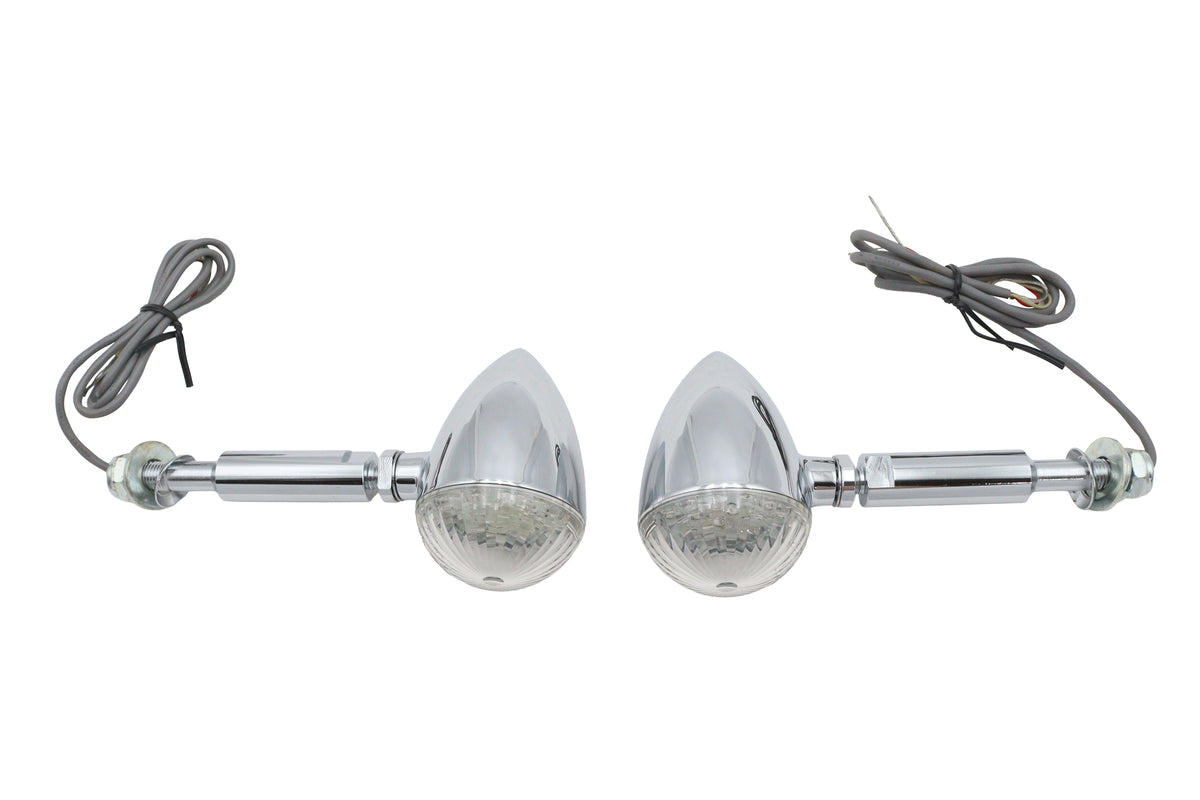 HARLEY LED Bullet Turn Signal Set with Long Stud Fits FXST 1984-1999,   FLST 1986-1999,