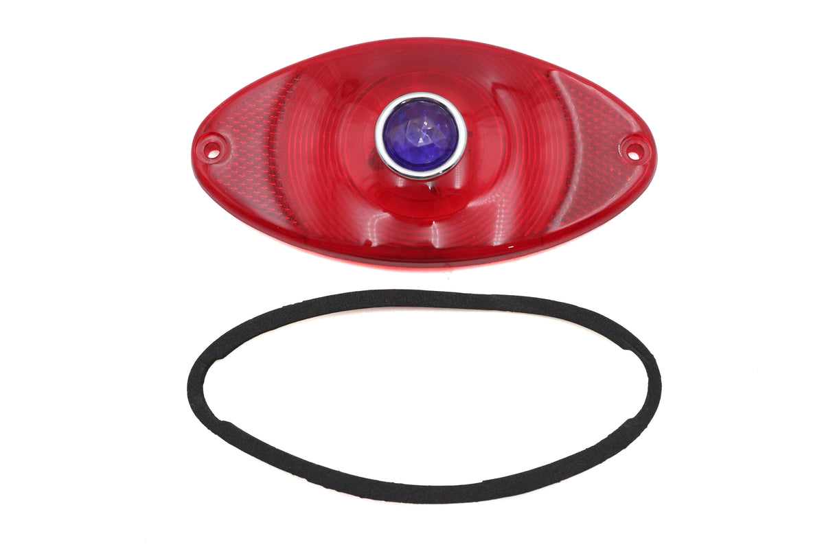 HARLEY Tail Lamp Lens Cateye Style with Blue Dot Fits Custom 0- , application