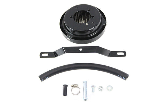 HARLEY Wyatt Gatling Black Smooth Air Cleaner fits 1972-1984 FL,  1972-1984 FX,  1984-1989 FXST,  1972-1987 XL,  1982-1989 FXR,  1982-1989 FXR,  1979-1989 FLT,  1979-1989 FLT,