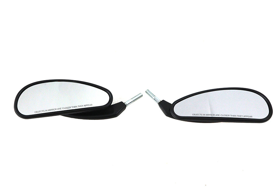 HARLEY Billet Style Teardrop Mirror Set Black Fits 1982-UP All, models