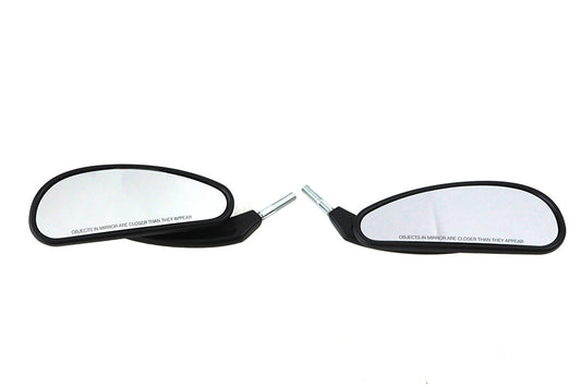 HARLEY Billet Style Teardrop Spiegelset Schwarz passend für alle Modelle ab 1982