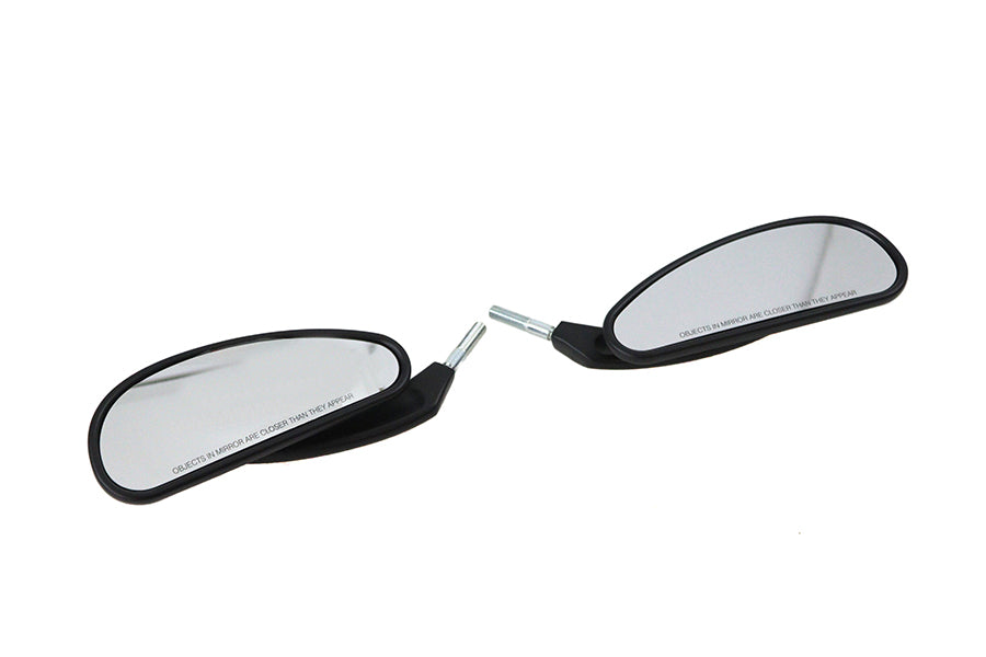 HARLEY Billet Style Teardrop Mirror Set Black Fits 1982-UP All, models