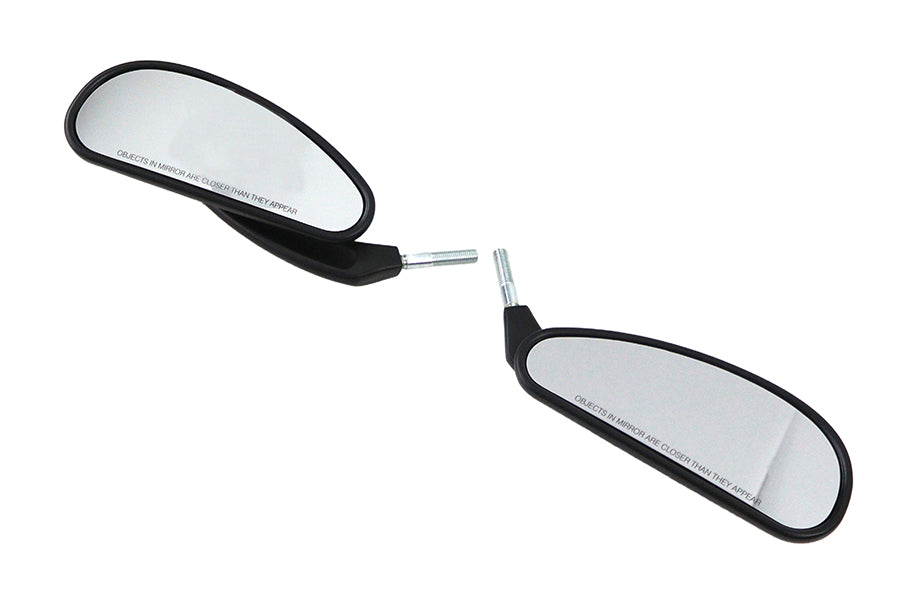 HARLEY Billet Style Teardrop Mirror Set Black Fits 1982-UP All, models