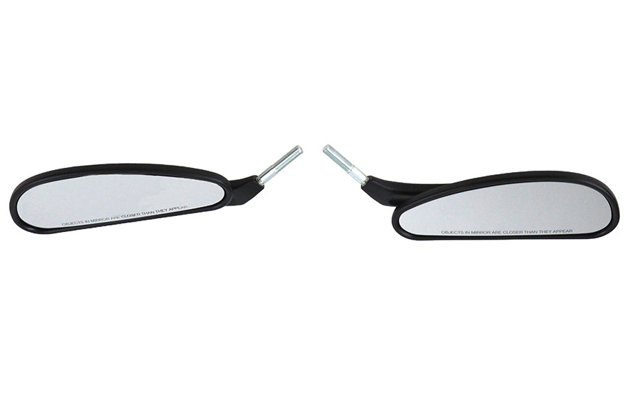 HARLEY Billet Style Teardrop Mirror Set Black Fits 1982-UP All, models