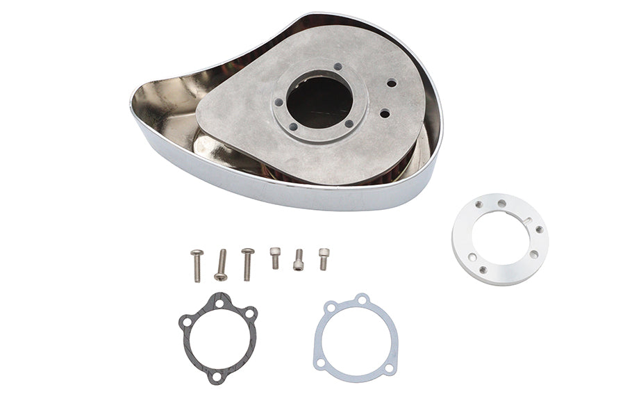 HARLEY Bendix-Keihin Luftfiltergehäuse Chrom Passend für 1973-1987 XL, 1973-1983 FX, 1984-1992 FXST