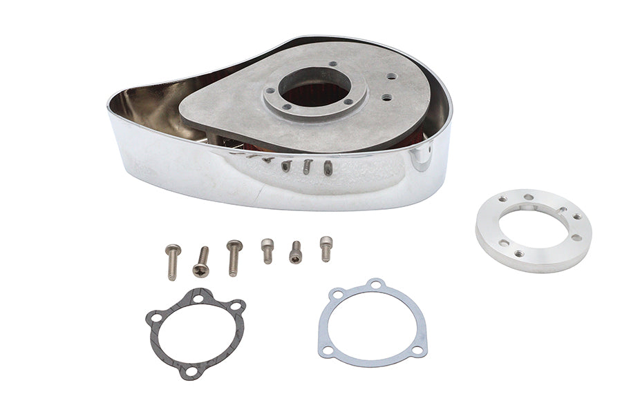 HARLEY Bendix-Keihin Luftfiltergehäuse Chrom Passend für 1973-1987 XL, 1973-1983 FX, 1984-1992 FXST