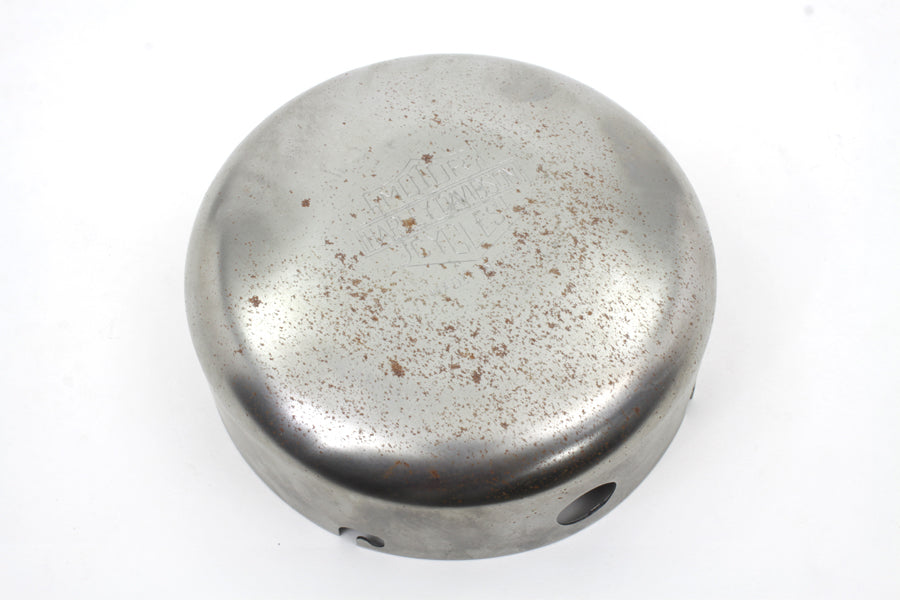 HARLEY Raw 6 inch Air Cleaner Cover with Logo fits 1941-1948 UL,   1941-1952 WL,