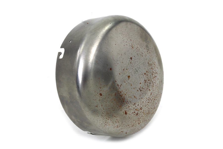 HARLEY Raw 6 inch Air Cleaner Cover with Logo fits 1941-1948 UL,   1941-1952 WL,