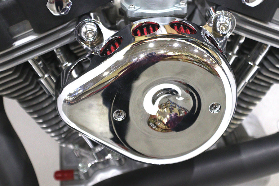 HARLEY Mini Teardrop Air Cleaner Kit Chrome Fits 1988-2006 XL,   1990-1994 FXR,   1990-2006 FLT,   1