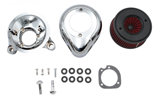 HARLEY Mini Teardrop Luftfilter-Kit Chrom Passend für 1988–2006 XL, 1990–1994 FXR, 1990–2006 FLT, 1