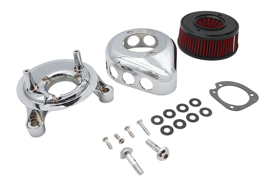 HARLEY Mini Teardrop Luftfilter-Kit Chrom Passend für 1988–2006 XL, 1990–1994 FXR, 1990–2006 FLT, 1