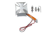 HARLEY Chrom Malteser Spiegel mit Billet LED Stiel, passend für alle Modelle ab 1965, für linke oder rechte Seite.
