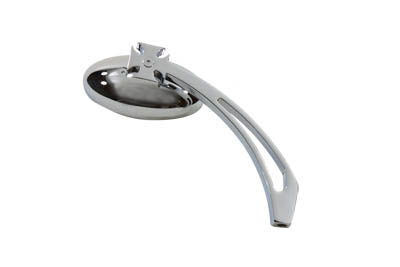 HARLEY Chrome Oval Mirror with Billet Slotted Stem Fits 1965-UP All, models for left or right side a